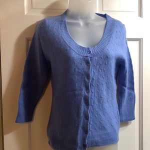Simply cashmere blue  3/4 sleeve sweater
